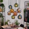 Ripoll Hanglamp, Kogellampje, Hanglamp Natuurlijke kleuren, Zwart, 8-lichts