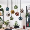 Ripoll Hanglamp, Kogellampje, Hanglamp Natuurlijke kleuren, Zwart, 8-lichts