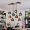 Ripoll Hanglamp, Kogellampje, Hanglamp Natuurlijke kleuren, Zwart, 8-lichts