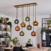 Ripoll Hanglamp, Kogellampje, Hanglamp Natuurlijke kleuren, Zwart, 8-lichts