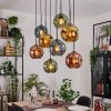 Ripoll Hanglamp, Kogellampje, Hanglamp Natuurlijke kleuren, Zwart, 8-lichts