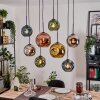 Ripoll Hanglamp, Kogellampje, Hanglamp Natuurlijke kleuren, Zwart, 8-lichts