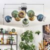 Koyoto Plafondlamp, Kogellampje 85 cm Blauw, Goud, Groen, 8-lichts
