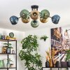 Koyoto Plafondlamp, Kogellampje 85 cm Blauw, Goud, Groen, 8-lichts