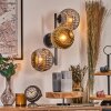 Ripoll Kogellampje, Wandlamp Chroom, Goud, Rookkleurig, 3-lichts