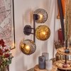 Ripoll Kogellampje, Wandlamp Chroom, Goud, Rookkleurig, 3-lichts