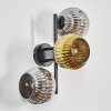Ripoll Kogellampje, Wandlamp Chroom, Goud, Rookkleurig, 3-lichts