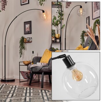 Koyoto Staande lamp, Booglampen Zwart, 1-licht