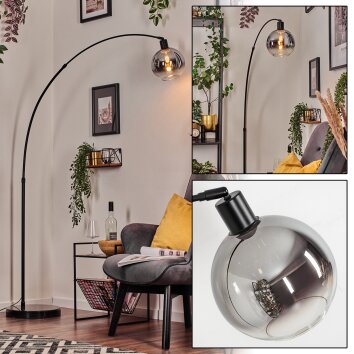 Koyoto Staande lamp, Booglampen Zwart, 1-licht