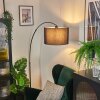 Soungou Staande lamp, Booglampen Zwart, 1-licht, Stoffen lampenkap