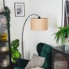 Soungou Staande lamp, Booglampen Zwart, 1-licht, Stoffen kap