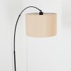 Soungou Staande lamp, Booglampen Zwart, 1-licht, Stoffen kap