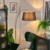 Bassagoda Staande lamp, Booglampen Chroom, Zwart, 1-licht, Stoffen lampenkap