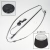 Bassagoda Staande lamp, Booglampen Chroom, Zwart, 1-licht, Stoffen lampenkap