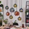 Ripoll Hanglamp, Kogellampje, Hanglamp Natuurlijke kleuren, Zwart, 8-lichts