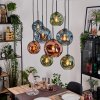 Ripoll Hanglamp, Kogellampje, Hanglamp Natuurlijke kleuren, Zwart, 8-lichts