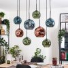 Ripoll Hanglamp, Kogellampje, Hanglamp Natuurlijke kleuren, Zwart, 8-lichts