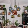 Ripoll Hanglamp, Kogellampje, Hanglamp Natuurlijke kleuren, Zwart, 8-lichts