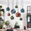 Ripoll Hanglamp, Kogellampje, Hanglamp Natuurlijke kleuren, Zwart, 8-lichts