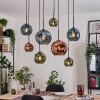 Ripoll Hanglamp, Kogellampje, Hanglamp Natuurlijke kleuren, Zwart, 8-lichts
