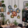Ripoll Hanglamp, Kogellampje, Hanglamp Natuurlijke kleuren, Zwart, 8-lichts