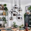 Gastor Hanglamp, Kogellampje, Hanglamp Chroom, Duidelijk, Rookkleurig, 6-lichts