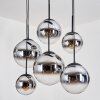 Gastor Hanglamp, Kogellampje, Hanglamp Chroom, Duidelijk, Rookkleurig, 6-lichts