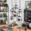 Gastor Hanglamp, Kogellampje, Hanglamp Chroom, Duidelijk, Rookkleurig, 6-lichts