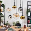 Gastor Hanglamp, Kogellampje, Hanglamp Amber, Goud, Duidelijk, Rookkleurig, 6-lichts