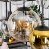 Gastor Hanglamp, Kogellampje, Hanglamp Amber, Goud, Duidelijk, Rookkleurig, 6-lichts