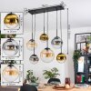 Gastor Hanglamp, Kogellampje, Hanglamp Amber, Goud, Duidelijk, Rookkleurig, 6-lichts