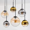 Gastor Hanglamp, Kogellampje, Hanglamp Amber, Goud, Duidelijk, Rookkleurig, 6-lichts