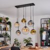 Gastor Hanglamp, Kogellampje, Hanglamp Amber, Goud, Duidelijk, Rookkleurig, 6-lichts