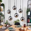 Gastor Hanglamp, Kogellampje, Hanglamp Chroom, Rookkleurig, 6-lichts