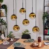 Gastor Hanglamp, Kogellampje, Hanglamp Goud, Duidelijk, 6-lichts