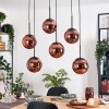 Gastor Hanglamp, Kogellampje, Hanglamp Koperkleurig, 6-lichts