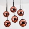 Gastor Hanglamp, Kogellampje, Hanglamp Koperkleurig, 6-lichts