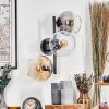 Koyoto Kogellampje, Wandlamp Amber, Duidelijk, Rookkleurig, 3-lichts