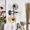 Koyoto Kogellampje, Wandlamp Amber, Duidelijk, Rookkleurig, 3-lichts