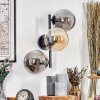 Gastor Kogellampje, Wandlamp Amber, Rookkleurig, 3-lichts