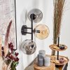 Gastor Kogellampje, Wandlamp Amber, Rookkleurig, 3-lichts