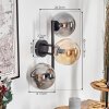 Gastor Kogellampje, Wandlamp Amber, Rookkleurig, 3-lichts