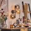 Gastor Kogellampje, Wandlamp Amber, Rookkleurig, 3-lichts