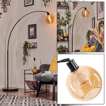 Koyoto Staande lamp, Booglampen Zwart, 1-licht