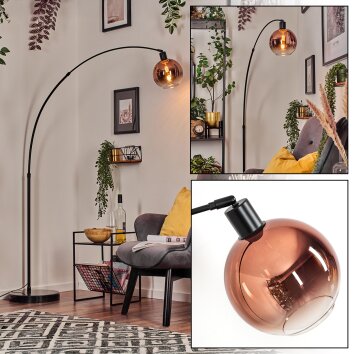 Koyoto Staande lamp, Booglampen Zwart, 1-licht