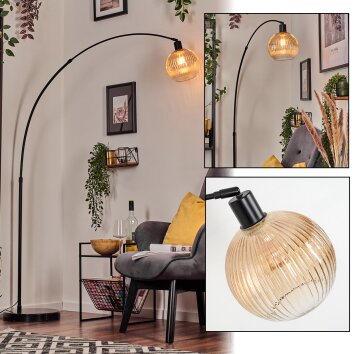 Koyoto Staande lamp, Booglampen Zwart, 1-licht