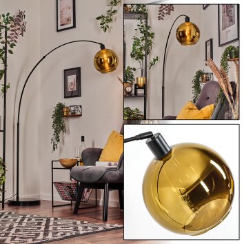 Koyoto Staande lamp, Booglampen Zwart, 1-licht