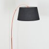 Bassagoda Staande lamp, Booglampen Koperkleurig, Zwart, 1-licht, Stoffen kap