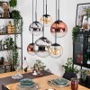 Gastor Hanglamp, Kogellampje, Hanglamp Amber, Chroom, Duidelijk, Koperkleurig, Rookkleurig, 6-lichts