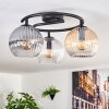 Koyoto Plafondlamp, Kogellampje Amber, Duidelijk, Rookkleurig, 3-lichts